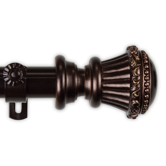 Contemporary Home Living 54" Bronze Solid Contemporary Single Window Curtain Rod