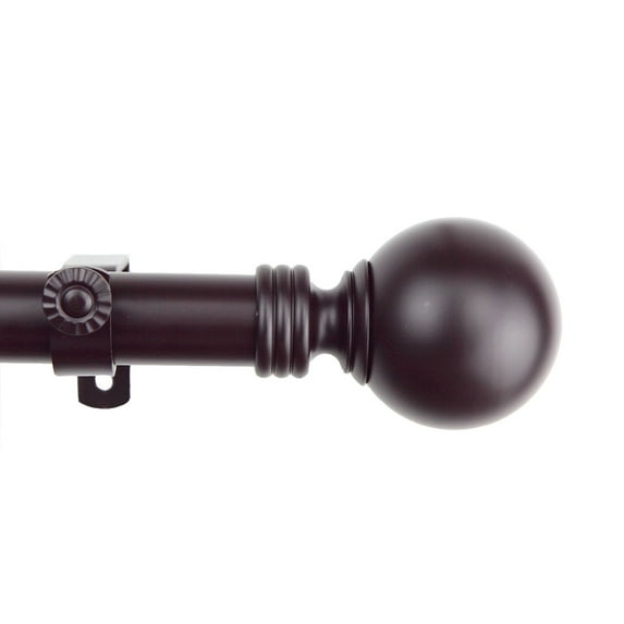 Contemporary Home Living 54" Mahogany Brown Solid Contemporary Round Single Curtain Rod