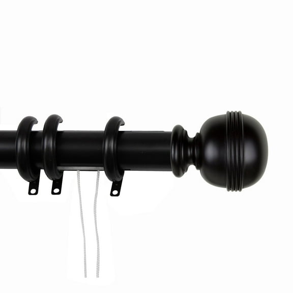 Contemporary Home Living 55.5" Black Decorative Traverse Rod with G-Shaped Rings