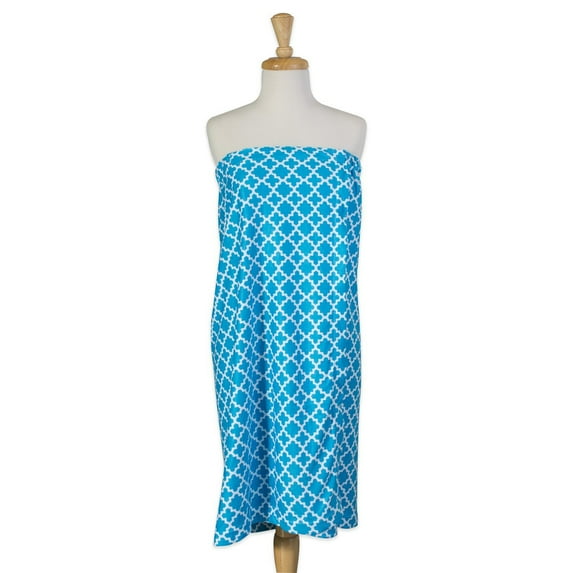 Contemporary Home Living 55.5" Blue Lattice Print Adult Women Shower Wrap