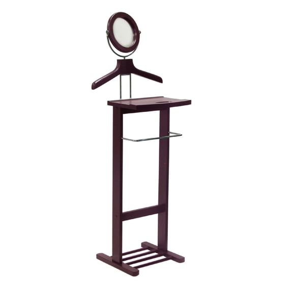 Contemporary Home Living 55.5 Espresso Dark Brown Wooden Carson Valet Stand