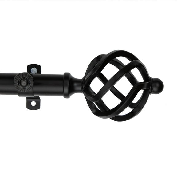 Contemporary Home Living 55" Black Roman Contemporary Single Window Curtain Rod