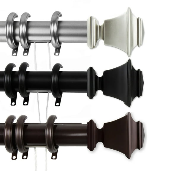 Contemporary Home Living 56.5" Black Decorative Traverse Rod with G-Shaped Rings