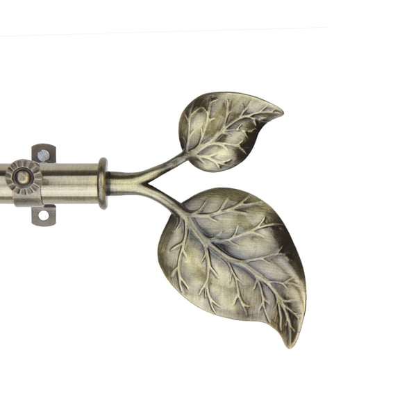 Contemporary Home Living 56" Gold Eve Leaves Contemporary Single Window Curtain Rod