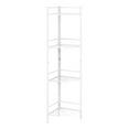 thumbnail image 1 of Contemporary Home Living 57.75" White Contemporary Four Tier Etagere Corner Bookcase, 1 of 4