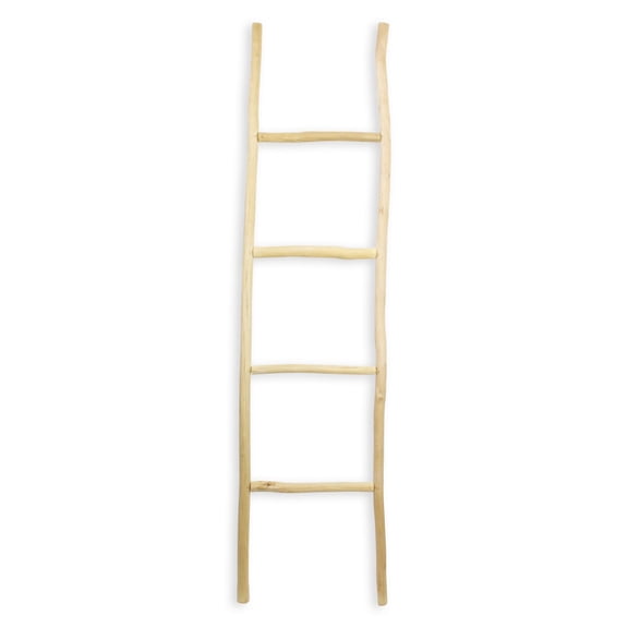 Contemporary Home Living 59" Brown Handcrafted Four Tiers Straight Body Ladder