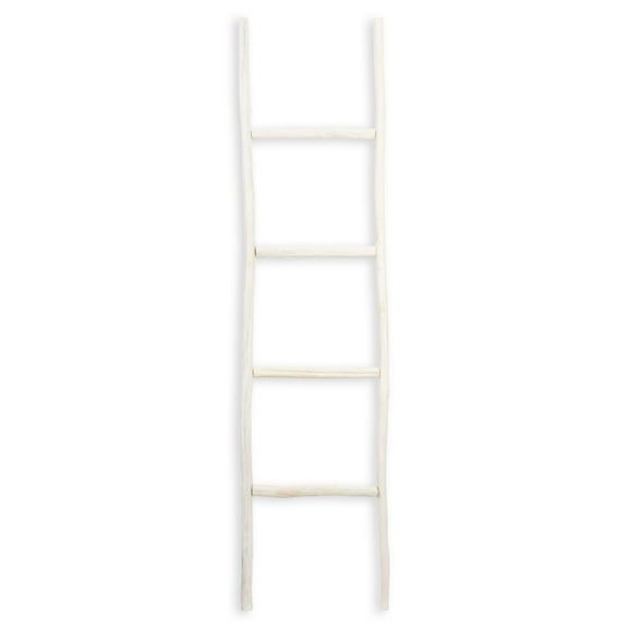 Contemporary Home Living 59" White Handcrafted Four Tiers Straight Body Ladder
