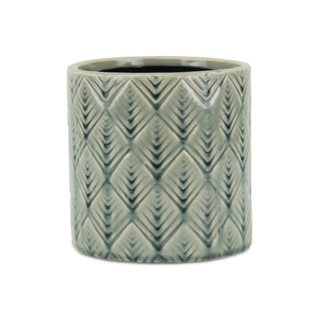 Contemporary Home Living 6.25" Green Large Argyle Outdoor Planter Pot