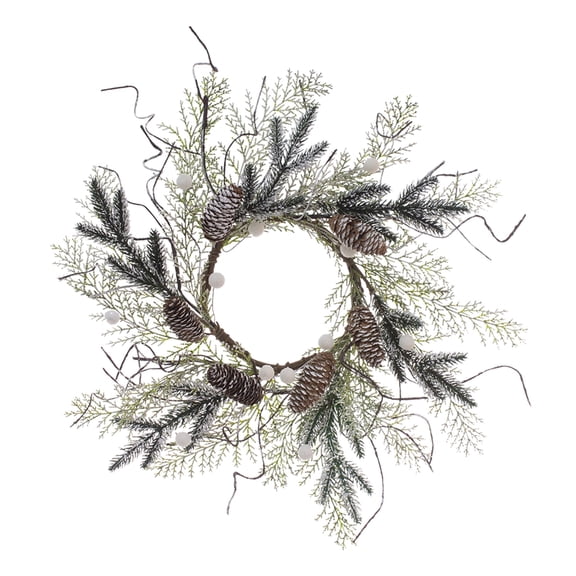 Contemporary Home Living 6.5" Brown and Green Vintage Christmas Candle Ring