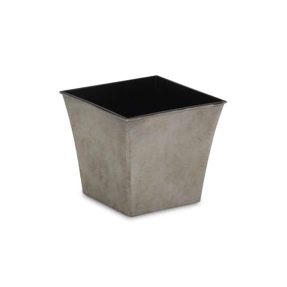 Contemporary Home Living 6.5" Gray and Black Square Tapered Planter