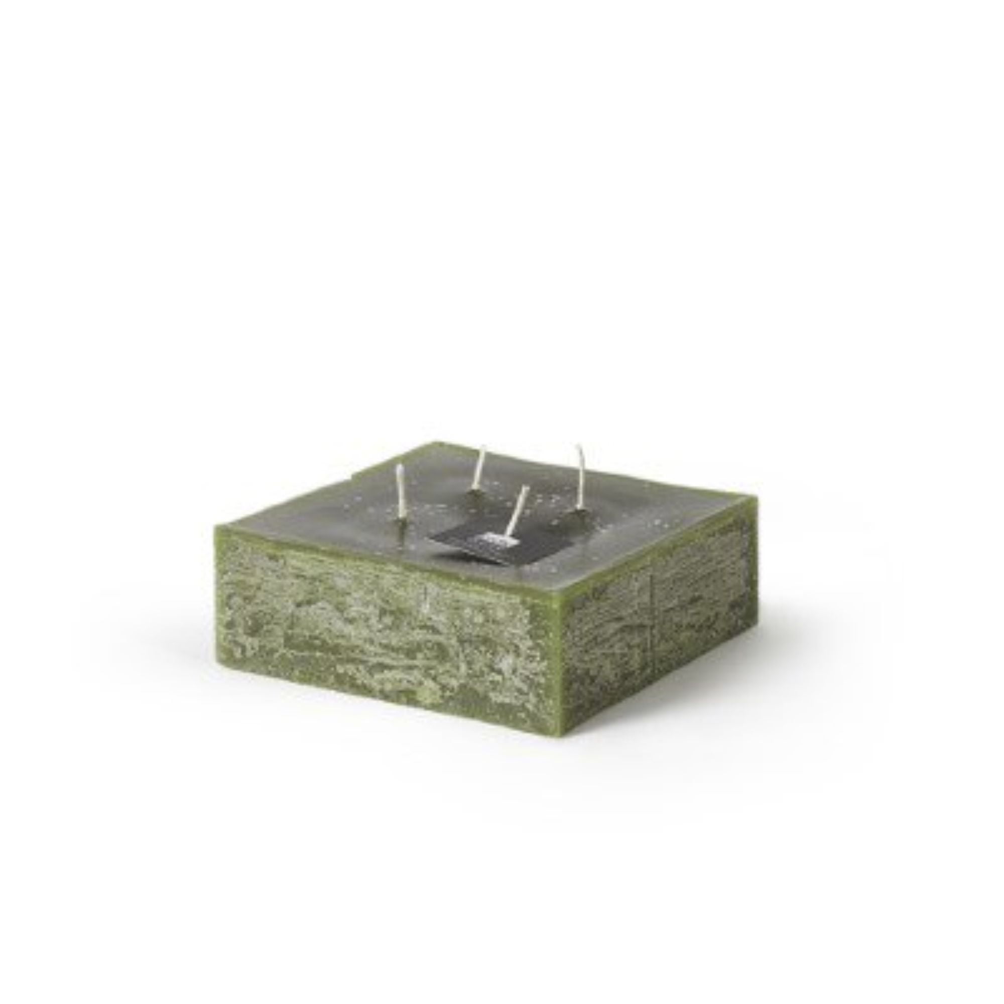 6" Dark Green Square 4-Wick Pillar Candle