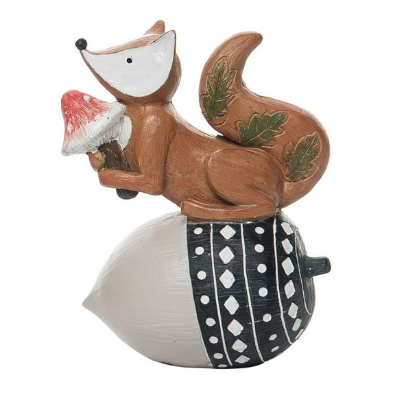 Contemporary Home Living 6" Fox on Nut Fall Harvest Tabletop Figurine