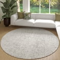 thumbnail image 1 of Laddha Home Designs 6' Hand-Tufted Geometric Checkered Round Area Throw Rug - Gray and Cream, 1 of 7