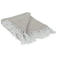 thumbnail image 1 of Contemporary Home Living 60" Beige and White Rectangular Geometric Cotton Throw, 1 of 3