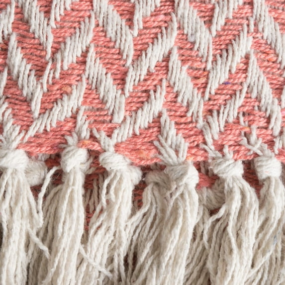 Blush Pink Zig-Zag Throw