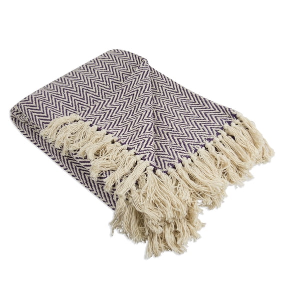 Eggplant Handloom Chevron Throw