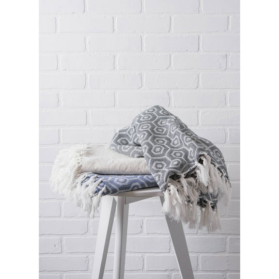 White Hexagon Throw