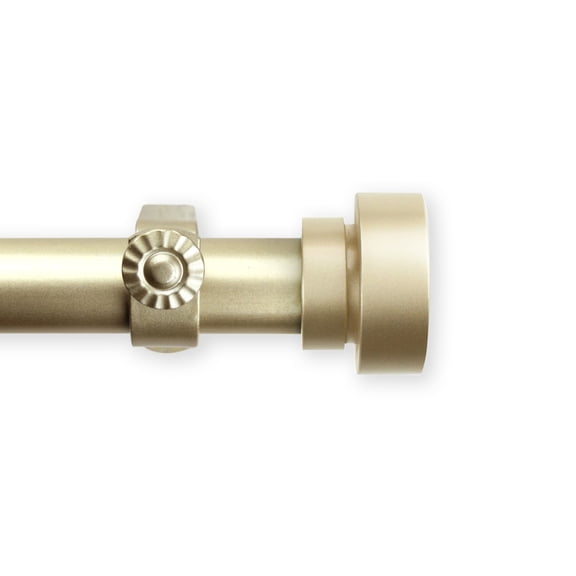 Contemporary Home Living 66"-120" Gold Adjustable Solid Single Window Curtain Rod