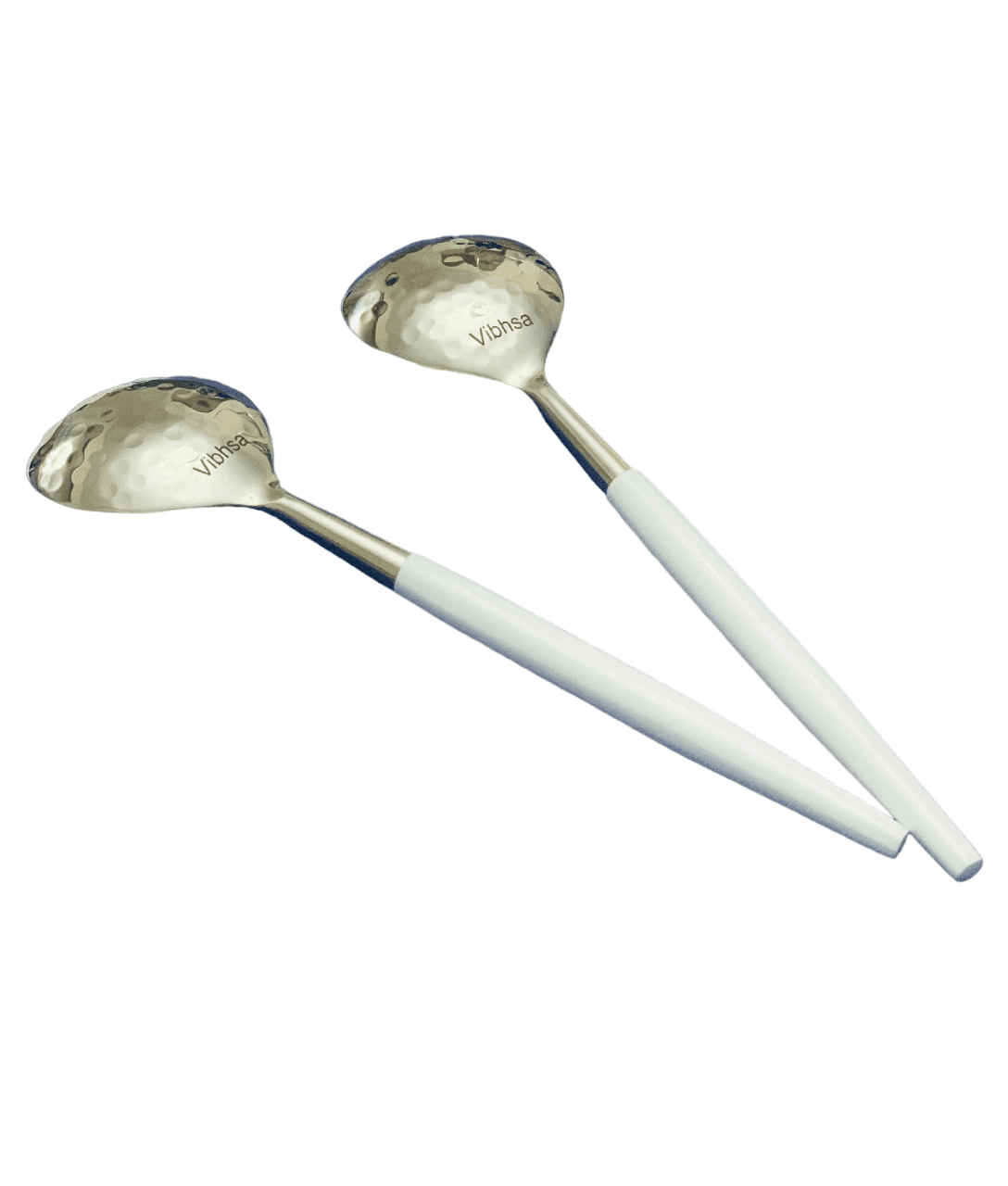 Contemporary Home Living 6pc White and Silver Hammered Stainless Steel