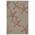 thumbnail image 1 of Contemporary Home Living 7.75' x 9.5' Beige and Coral Starfish Rectangular Area Throw Rug, 1 of 8