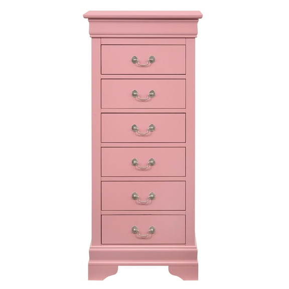 Contemporary Home Living 7-Drawer Wooden Bedroom Chest - 51" - Pink