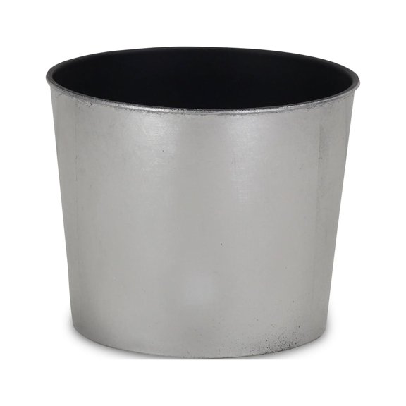 Contemporary Home Living 7" Silver and Black Round Tapered Planter