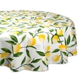 thumbnail image 1 of Contemporary Home Living Lemon Bliss Round Cotton Tablecloth - 70" - White and Yellow, 1 of 4