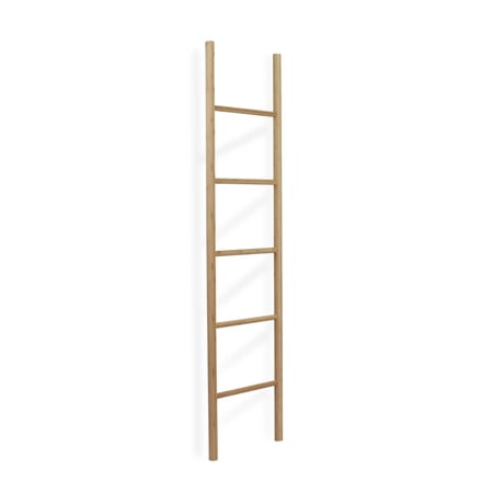 Contemporary Home Living 71" Brown Sleek Smooth Texture Round Bamboo Ladder
