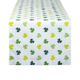 thumbnail image 1 of Contemporary Home Living Shamrock St. Patrick's Day Cotton Table Runner - 72" - White and Green, 1 of 2
