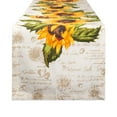 thumbnail image 1 of Contemporary Home Living Rustic Sunflowers Cotton Table Runner - 72" - Yellow and Tan, 1 of 2