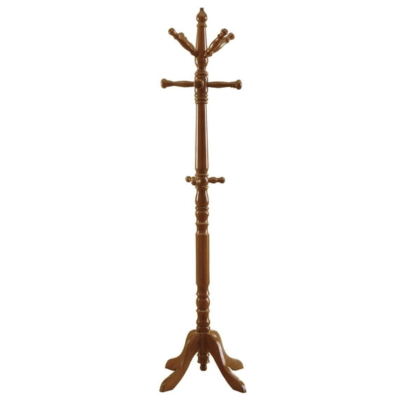 Contemporary Home Living 73.75" Brown Traditional Coat Rack with Hanging Hooks