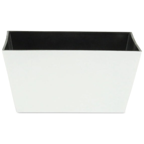 Contemporary Home Living 8.25" White and Black Tapered Rectangular Planter