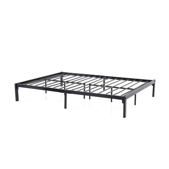 Contemporary Home Living 80" Black Rectangular Bed with Support Legs - Queen Size