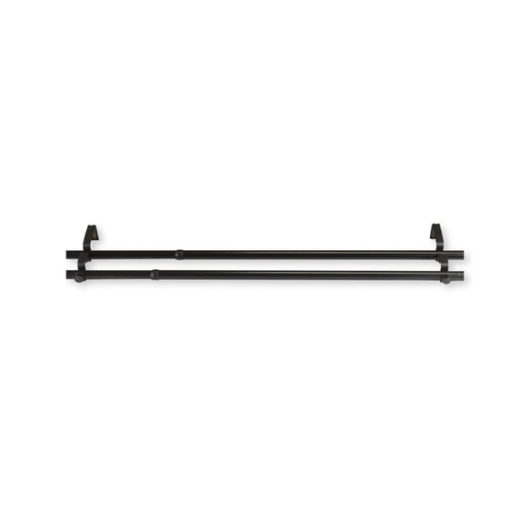 Contemporary Home Living 84" Black Solid Contemporary Double Curtain Rod