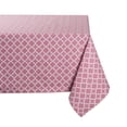 thumbnail image 1 of Contemporary Home Living Rectangular Lattice Cotton Tablecloth - 84" - Rose Pink and White, 1 of 8