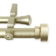 thumbnail image 1 of Contemporary Home Living 86.25" Gold Solid Contemporary Double Curtain Rod, 1 of 2