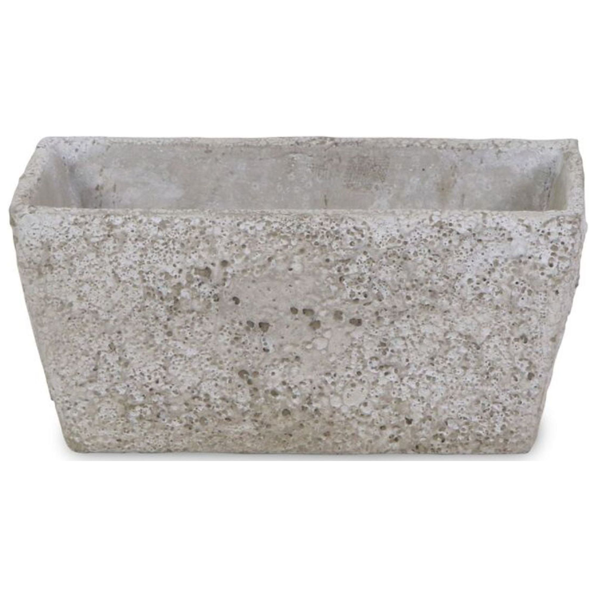 Contemporary Home Living 9.25" Gray Distressed Finish Rectangular Hollow Planter Pot - image 1 of 4