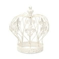 thumbnail image 1 of Contemporary Home Living 9.25" White Fleur De Lis Pattern Crown Tabletop Decoration, 1 of 6