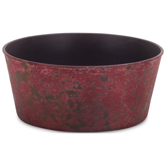 Contemporary Home Living 9.5" Rustic Red Round Tapered Planter