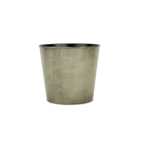 Contemporary Home Living 9" Gray and Black Tapered Round Planter