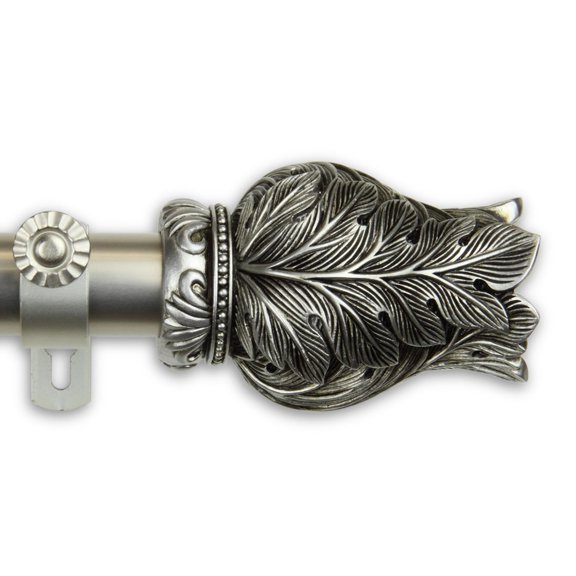 Contemporary Home Living 90.25" Silver Solid Contemporary Single Curtain Rod