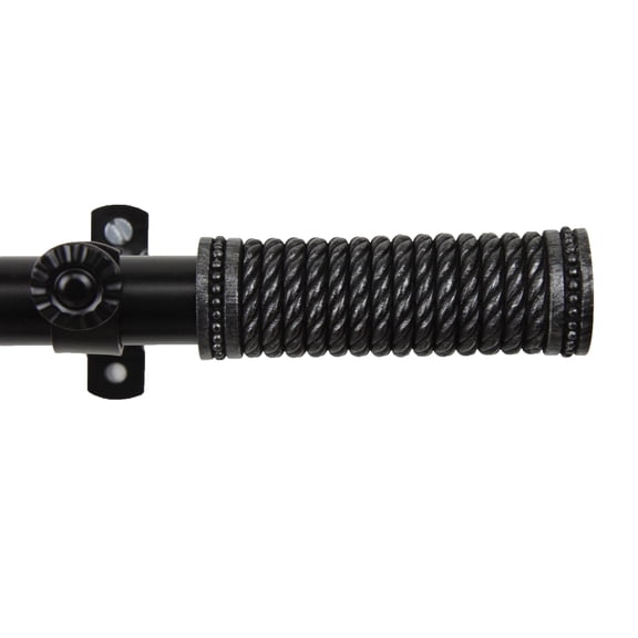 Contemporary Home Living 90.5" Jet Black Contemporary Window Curtain Rod