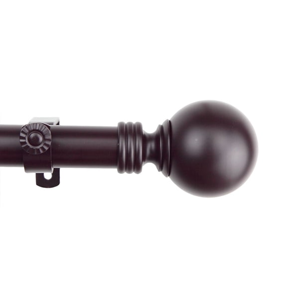 Contemporary Home Living 90" Mahogany Brown Solid Contemporary Round Single Curtain Rod