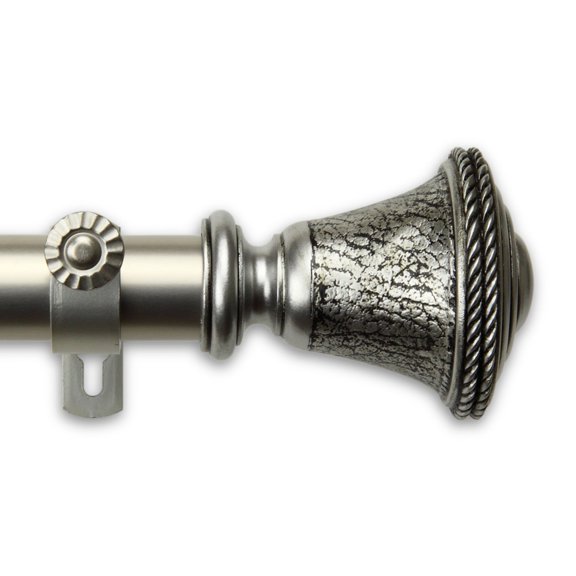 Contemporary Home Living 90" Silver Metallic Contemporary Single Curtain Rod