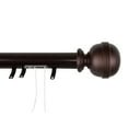 thumbnail image 1 of Contemporary Home Living 91.5" Cocoa Brown Decorative Adjustable Traverse Rod with Sliders, 1 of 2