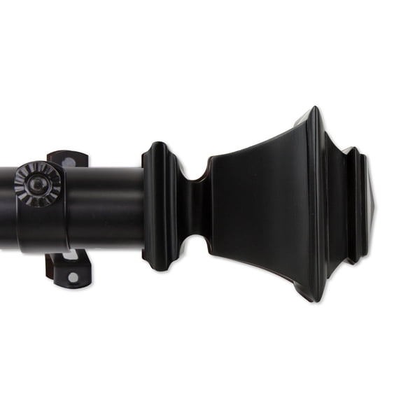 Contemporary Home Living 92.5" Black Contemporary Curtain Rod with Mounting Brackets