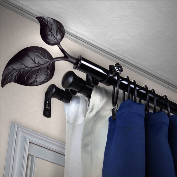 Contemporary Home Living 92" Black Solid Contemporary Triple Curtain Rod