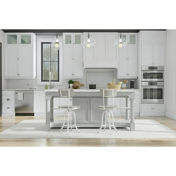 Contemporary Home Living Adjustable Barstool with Curved Seat Back - 38.25" - White