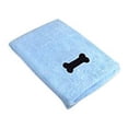 thumbnail image 1 of Contemporary Home Living Blue and Black Bone Embroidered Rectangular Pet Towel 44" x 27.5", 1 of 5
