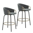 thumbnail image 1 of Contemporary Home Living Bucket Seat Counter Stool - 34.75" - Gray and Gold, 1 of 7